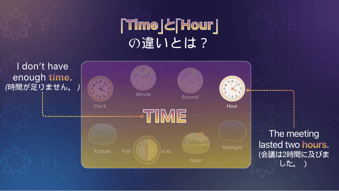 「Time」と「Hour」の違いを解説する英語の時間表現